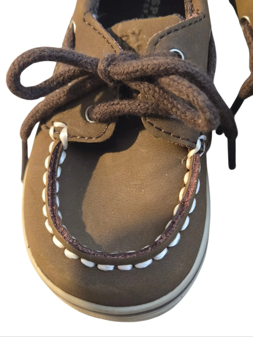 Sperry Kids Intrepid Brown Top Sliders Boat Shoes Toddler size 4M Leather Upper